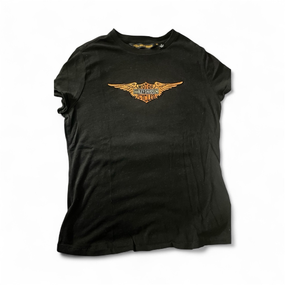 Harley-Davidson Black Tee with Orange Emblem